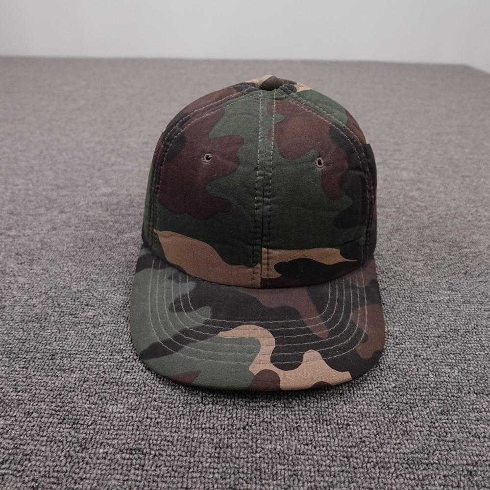 Vintage Camo Hat Cap Snap Back Mens One Size Green Camo Army Foam Lined